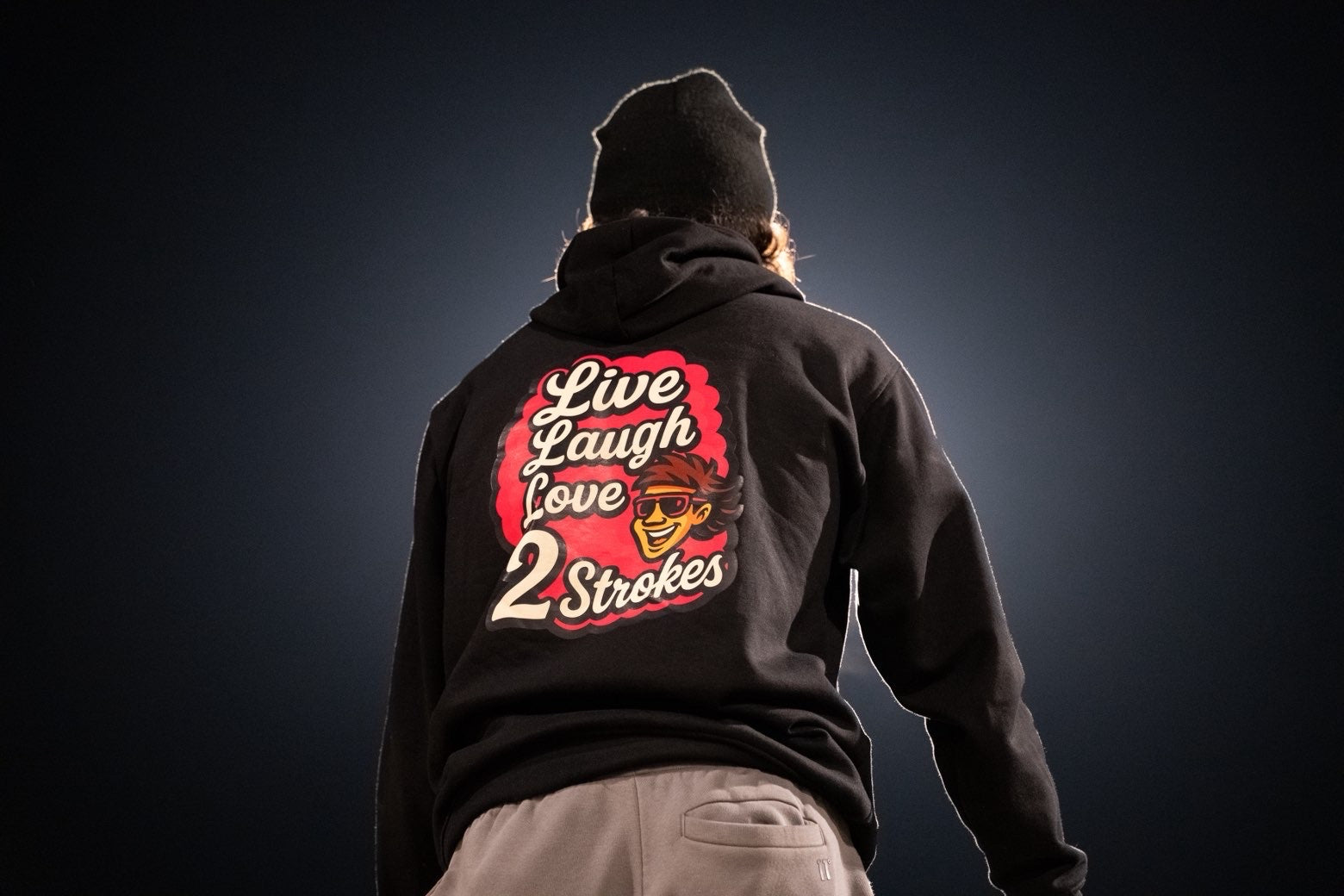 Adults live laugh love 2 strokes hoodies