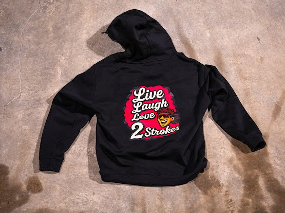 Kids live laugh love 2 strokes hoodie
