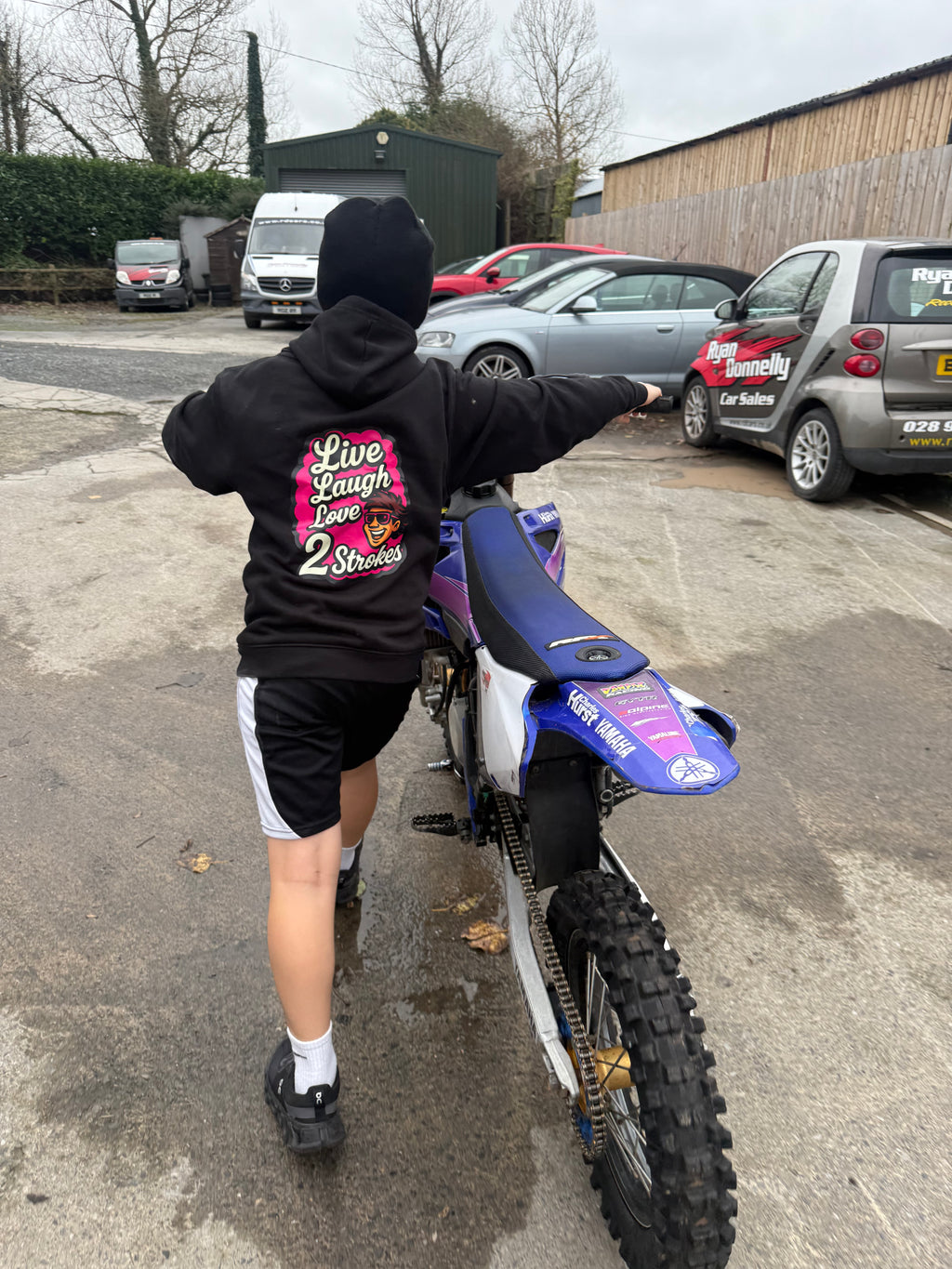 Kids live laugh love 2 strokes hoodie